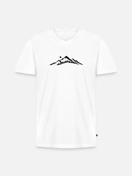 Mountain horizon - Men's Premium Organic T-shirt with V-neck - white