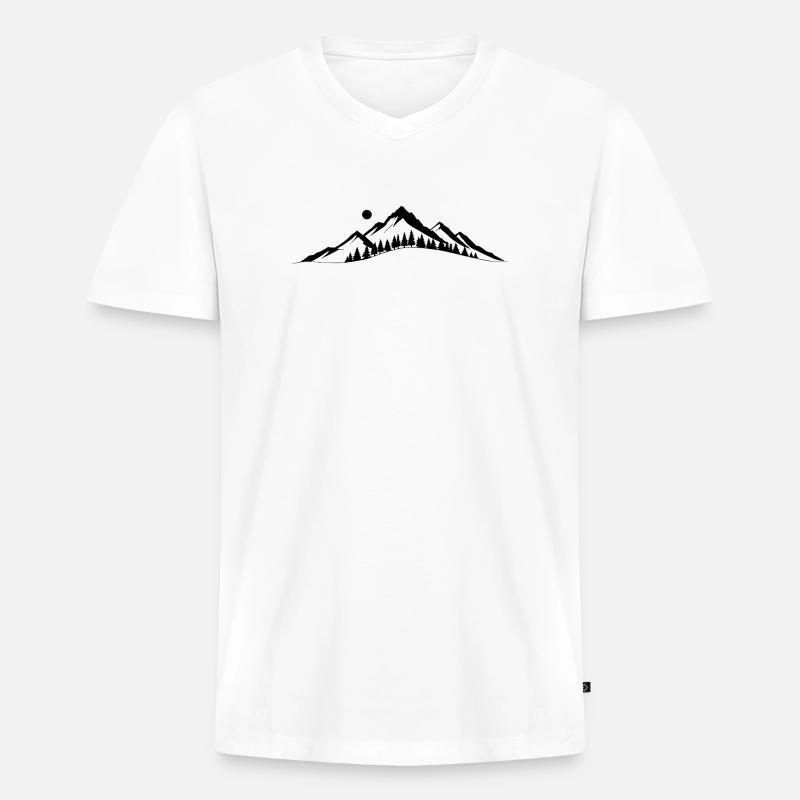 Horizont der Berge - Männer Premium Bio T-Shirt mit V-Ausschnitt - Weiß