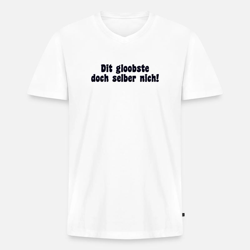 Berlin Spruch Dialekt Retro - Männer Premium Bio T-Shirt mit V-Ausschnitt - Weiß