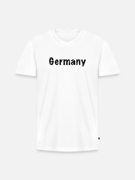 Germany - Männer Premium Bio T-Shirt mit V-Ausschnitt - Weiß