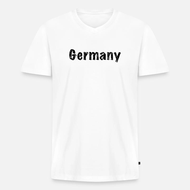 Germany - Männer Premium Bio T-Shirt mit V-Ausschnitt - Weiß