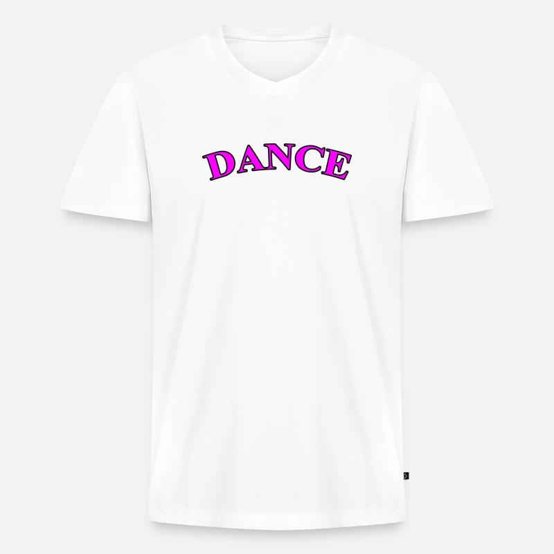 Lass uns tanzen - Lila - Männer Premium Bio T-Shirt mit V-Ausschnitt - Weiß