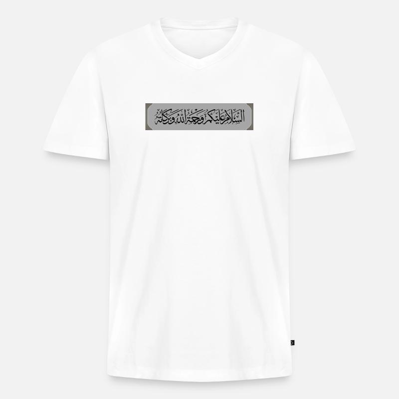 السلام عليكم ورحمة الله - Männer Premium Bio T-Shirt mit V-Ausschnitt - Weiß