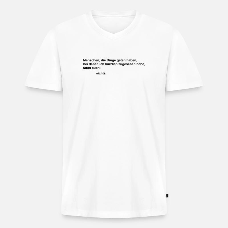 auch getan - Männer Premium Bio T-Shirt mit V-Ausschnitt - Weiß