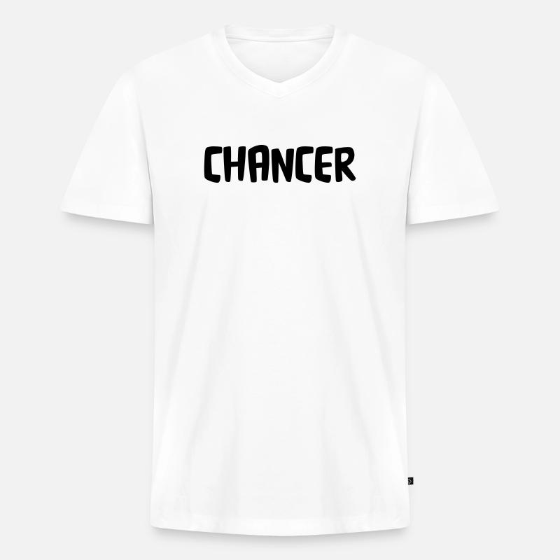 Chancer - Männer Premium Bio T-Shirt mit V-Ausschnitt - Weiß