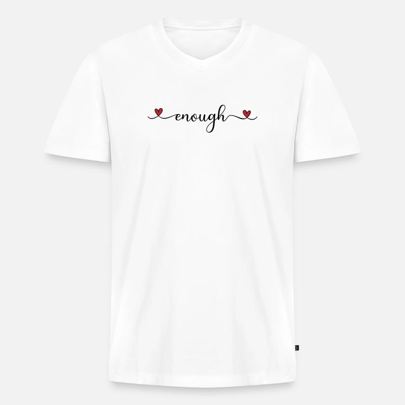 genug - Männer Premium Bio T-Shirt mit V-Ausschnitt - Weiß