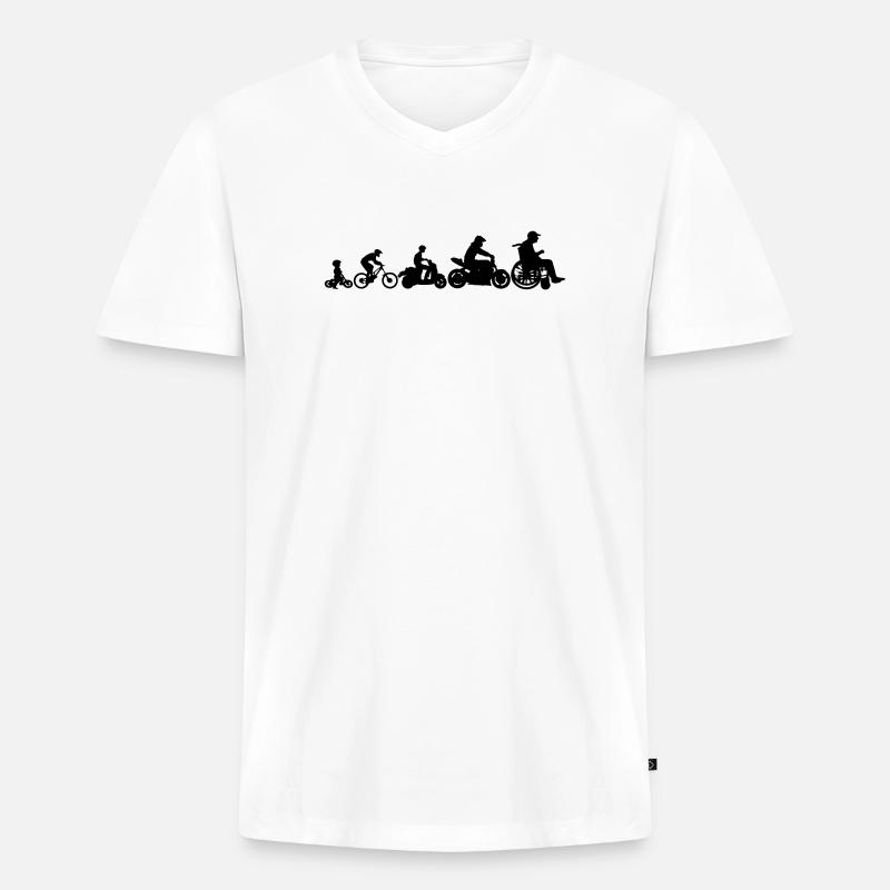 Evolution 2 Laufräder - Männer Premium Bio T-Shirt mit V-Ausschnitt - Weiß
