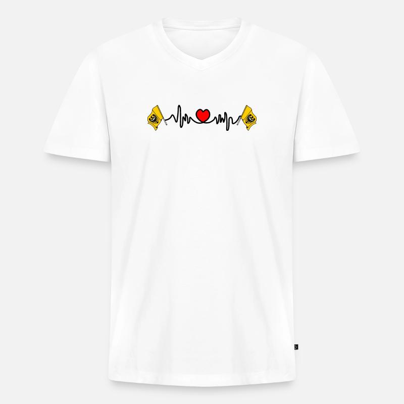 Herzfrequenz-Cardio für Niederschlesien - Männer Premium Bio T-Shirt mit V-Ausschnitt - Weiß