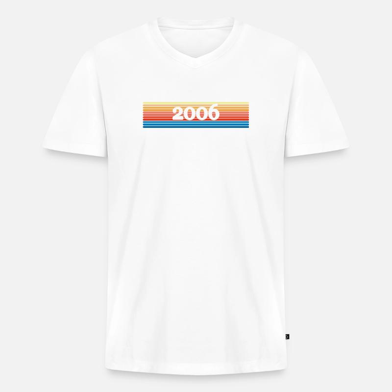Regenbogen 2006 - Männer Premium Bio T-Shirt mit V-Ausschnitt - Weiß