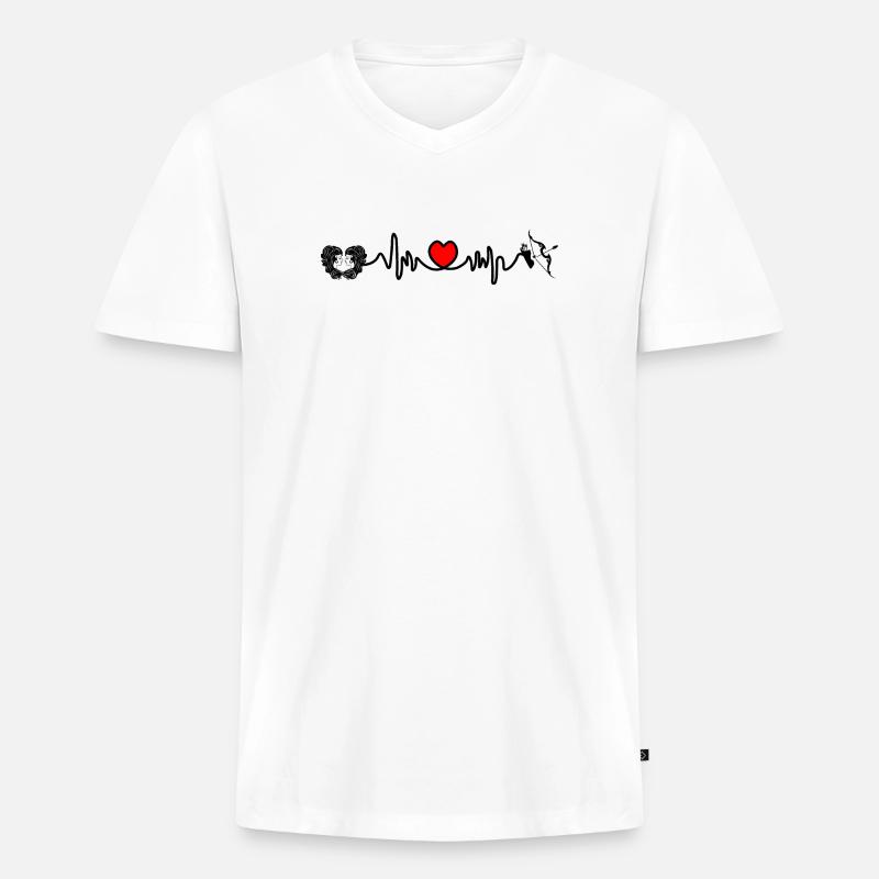 Herzfrequenz Cardio Zwillinge Schütze - Männer Premium Bio T-Shirt mit V-Ausschnitt - Weiß