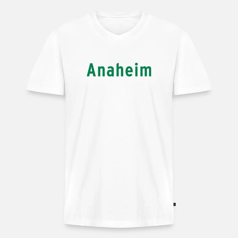 Anaheim - Männer Premium Bio T-Shirt mit V-Ausschnitt - Weiß