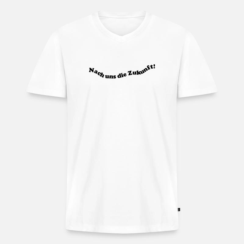 Nach uns die Zukunft! - Männer Premium Bio T-Shirt mit V-Ausschnitt - Weiß