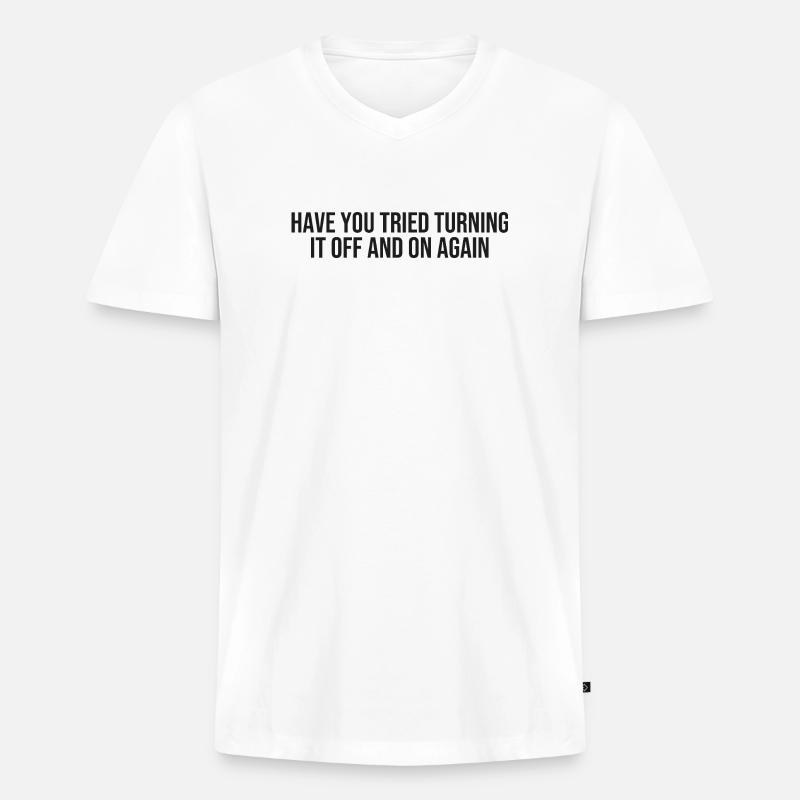 IT tech support - Männer Premium Bio T-Shirt mit V-Ausschnitt - Weiß