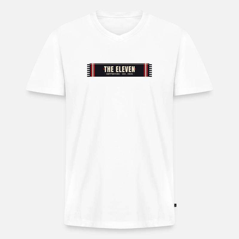 Die Elf — Design des Stützerschals - Männer Premium Bio T-Shirt mit V-Ausschnitt - Weiß