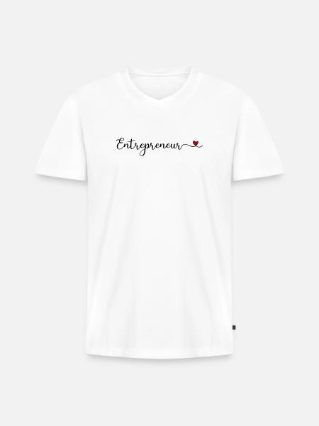entrepreneur - T-shirt encolure en V Premium bio Homme - blanc