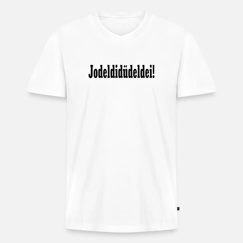 Party Gaudi Design - Jodeldidüdeldei –  - Männer Premium Bio T-Shirt mit V-Ausschnitt - Weiß