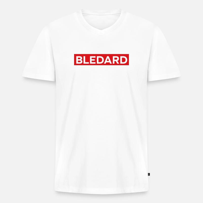 Bledard - Männer Premium Bio T-Shirt mit V-Ausschnitt - Weiß