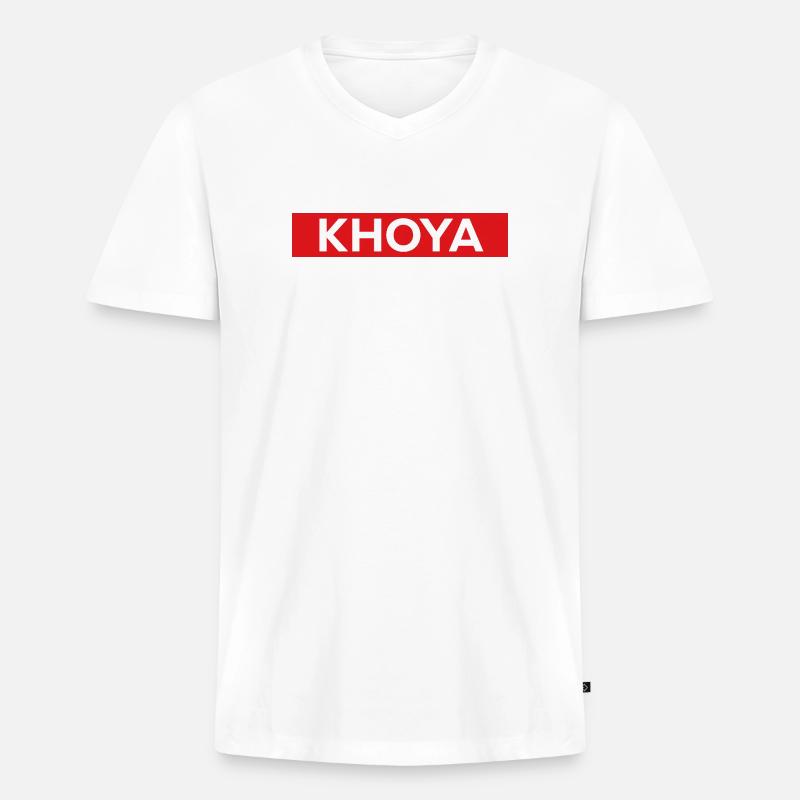 Choja - Männer Premium Bio T-Shirt mit V-Ausschnitt - Weiß