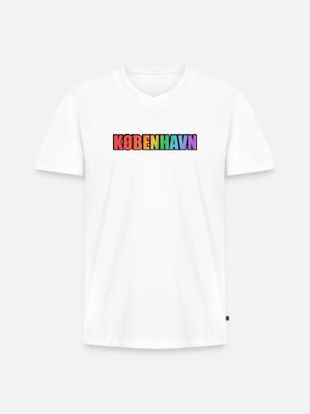 Kbenhavn LGBT Rainbow Copenhagen - Men's Premium Organic T-shirt with V-neck - white