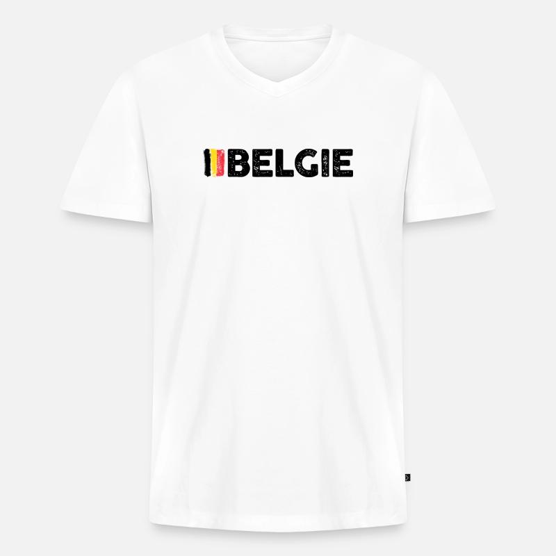 Bitte Design hochladen - Männer Premium Bio T-Shirt mit V-Ausschnitt - Weiß