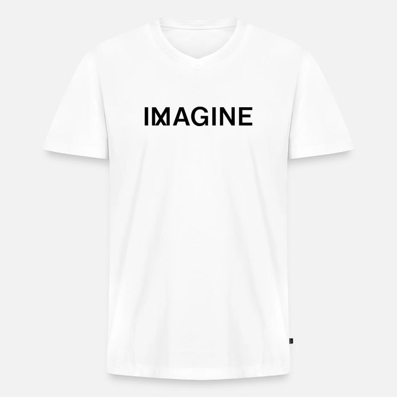 IMAGINE - Männer Premium Bio T-Shirt mit V-Ausschnitt - Weiß