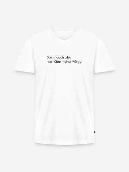 far beyond my dignity - Men's Premium Organic T-shirt with V-neck - white