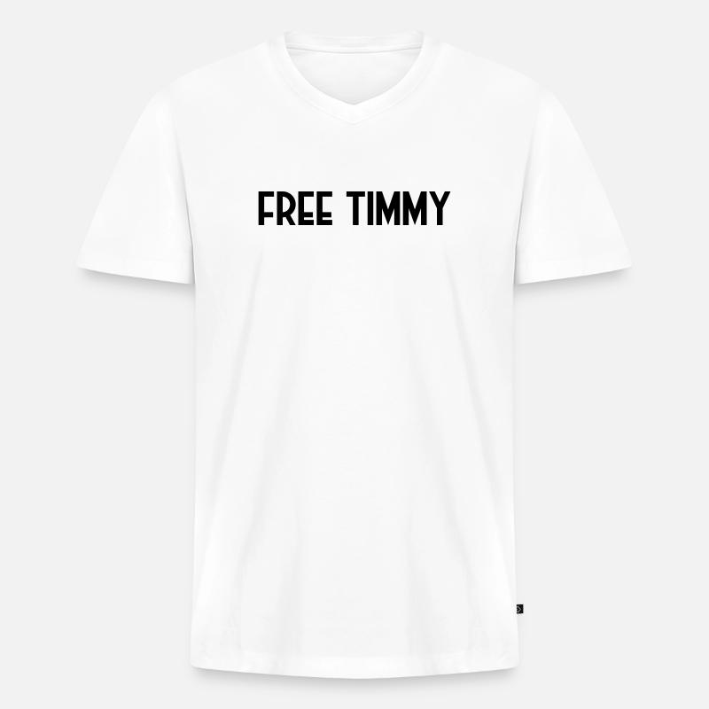 Free Timmy rettet den Buckelwal - Männer Premium Bio T-Shirt mit V-Ausschnitt - Weiß