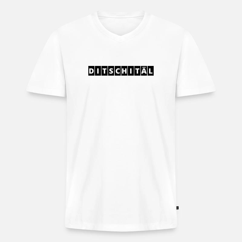 Digital | Ditschitäl | Digitaler Wandel - Männer Premium Bio T-Shirt mit V-Ausschnitt - Weiß
