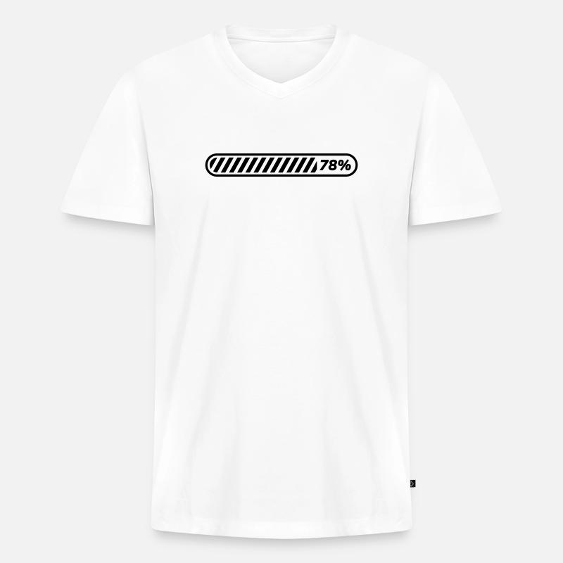 Loading… 78 % - Männer Premium Bio T-Shirt mit V-Ausschnitt - Weiß