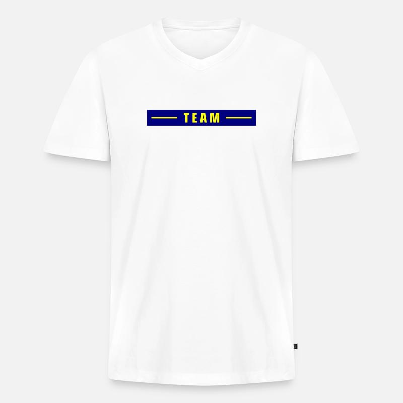 Team Stroke - Maglietta ecologica premium da uomo con scollo a V - bianco