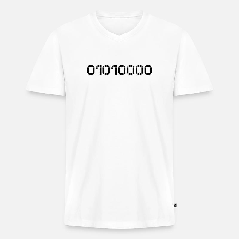 Binary notation - 80 - Men's Premium Organic T-shirt with V-neck - white