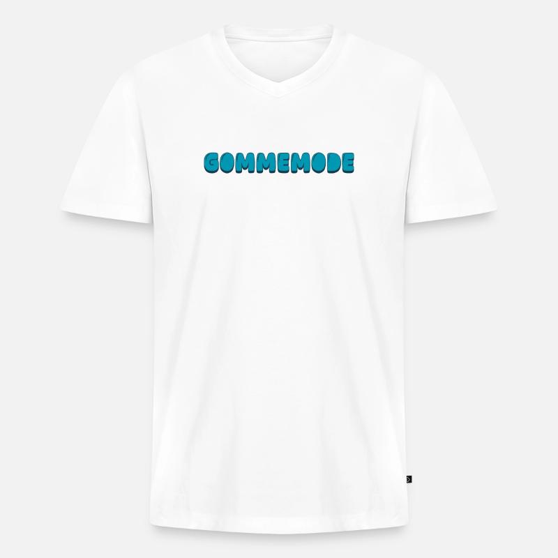 Gommemode - Männer Premium Bio T-Shirt mit V-Ausschnitt - Weiß
