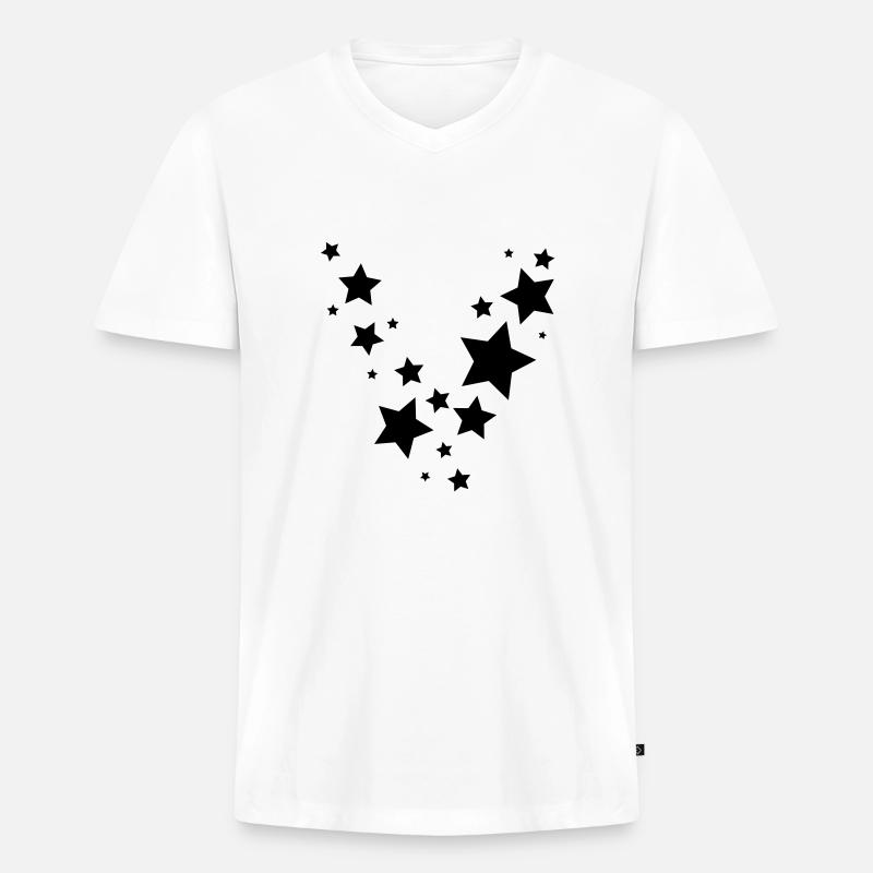 Sterneregen - Männer Premium Bio T-Shirt mit V-Ausschnitt - Weiß