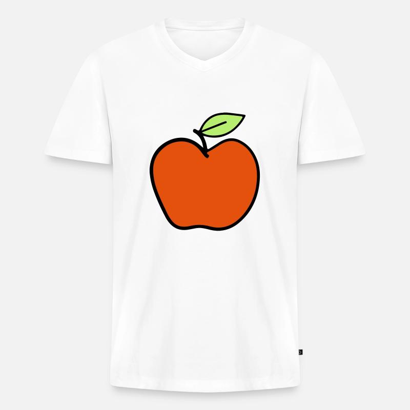 apple1 - Männer Premium Bio T-Shirt mit V-Ausschnitt - Weiß