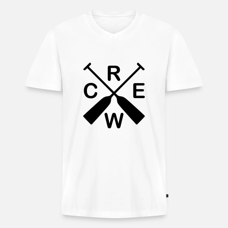Drachenboot Crew - Männer Premium Bio T-Shirt mit V-Ausschnitt - Weiß