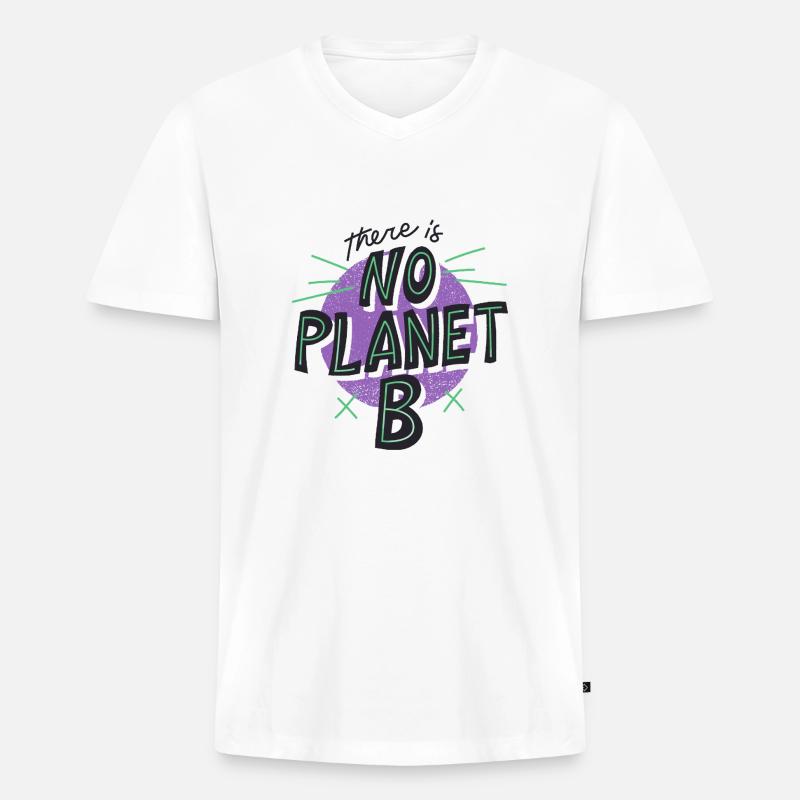 No Planet B 01 - Männer Premium Bio T-Shirt mit V-Ausschnitt - Weiß