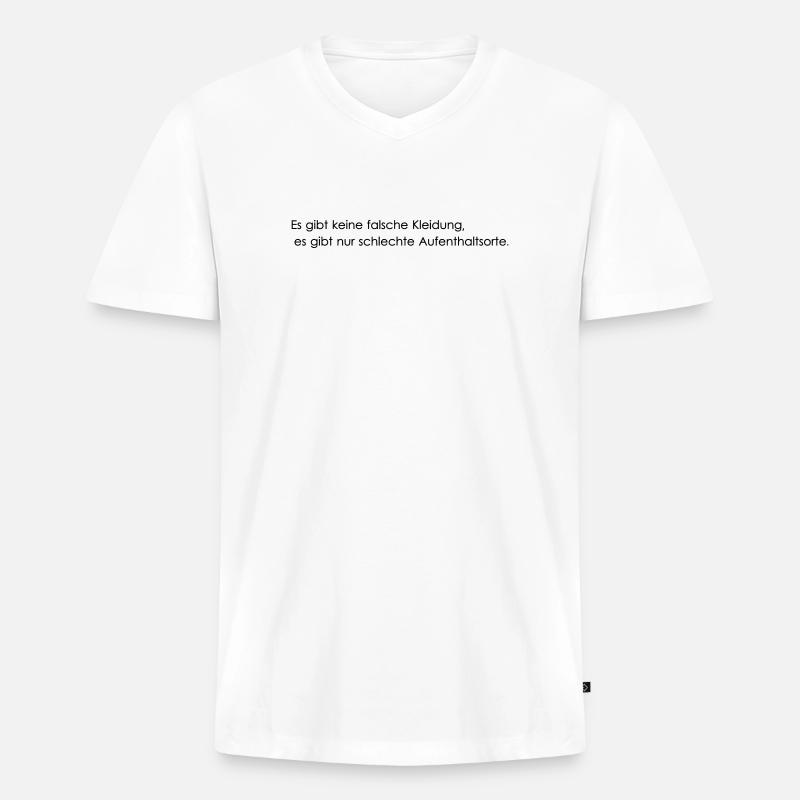 falsche Kleidung - Männer Premium Bio T-Shirt mit V-Ausschnitt - Weiß