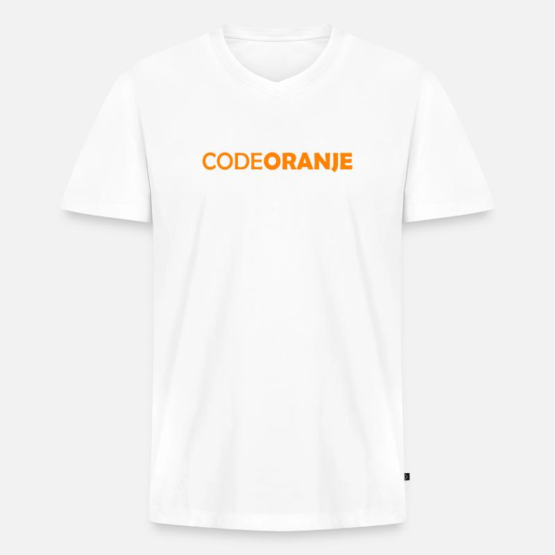 Code Oranje - Nederland - Netherlands Niederlande - Männer Premium Bio T-Shirt mit V-Ausschnitt - Weiß