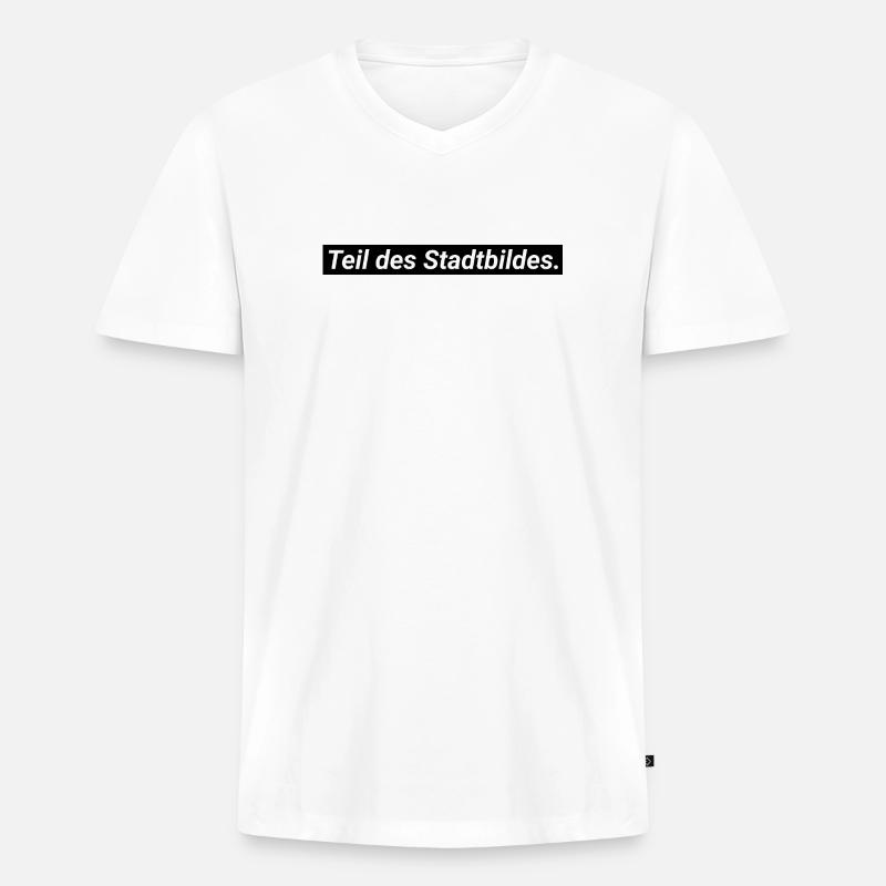 Teil des Stadtbildes - Männer Premium Bio T-Shirt mit V-Ausschnitt - Weiß