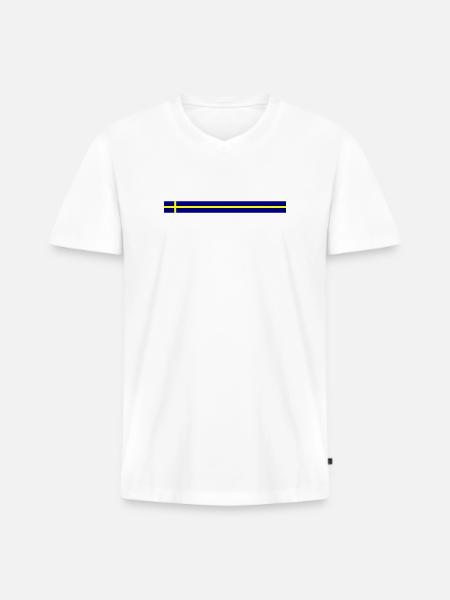 Sweden flag icon - Men's Premium Organic T-shirt with V-neck - white