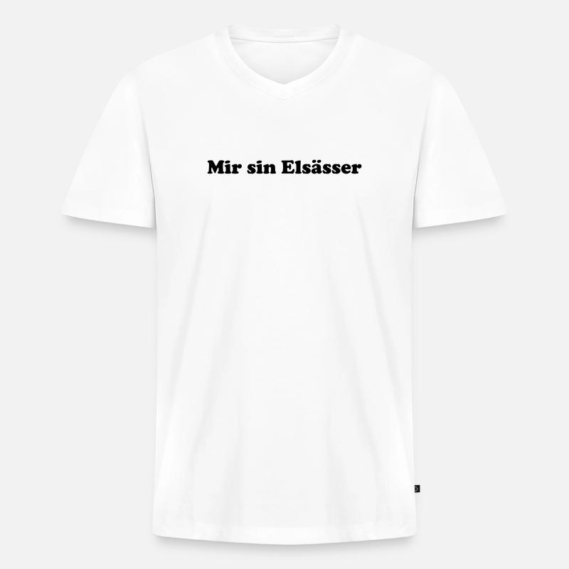 Mir_Sin_Elsasser - Männer Premium Bio T-Shirt mit V-Ausschnitt - Weiß