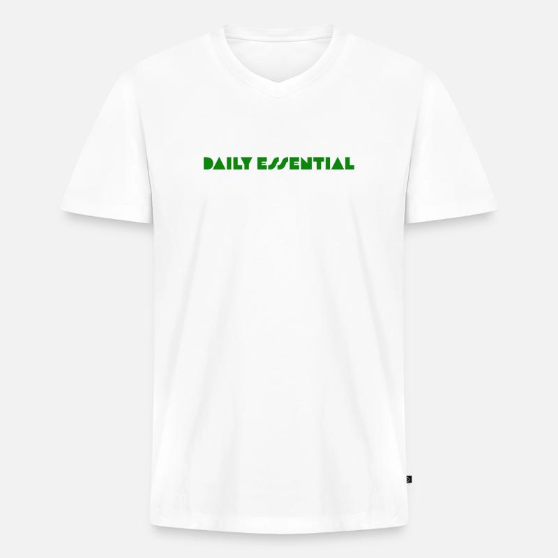 Basic but Bold - Männer Premium Bio T-Shirt mit V-Ausschnitt - Weiß