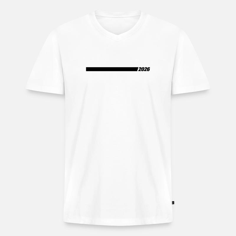 2026 Jahr Element - Männer Premium Bio T-Shirt mit V-Ausschnitt - Weiß