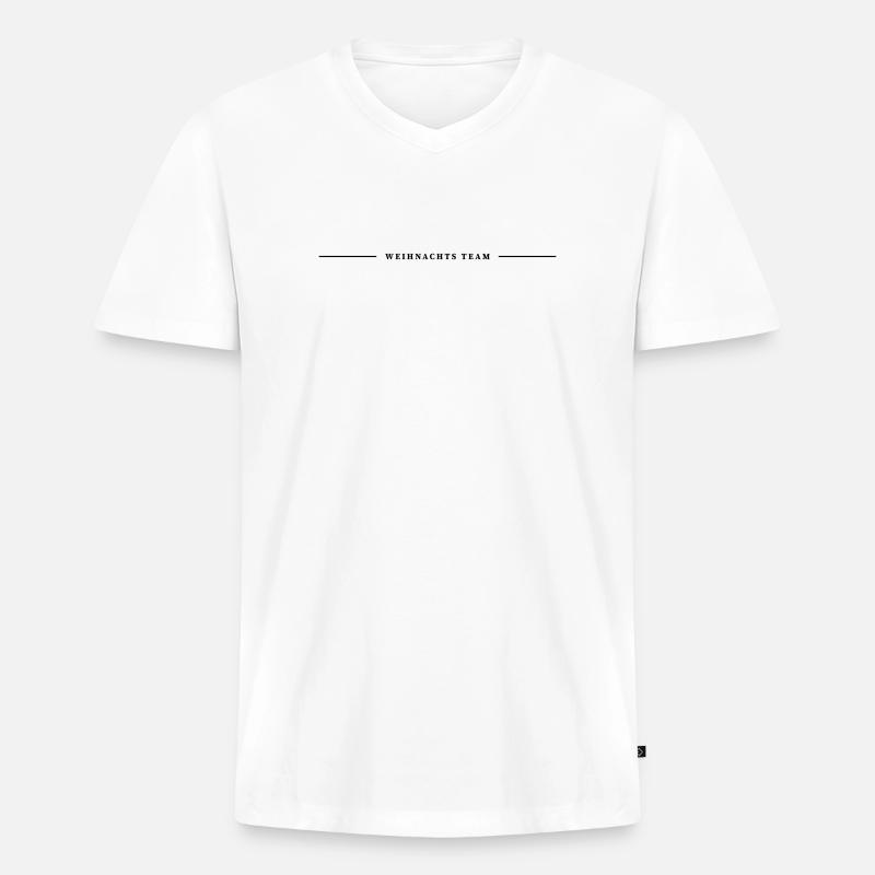 Weihnachts Team Linie - Männer Premium Bio T-Shirt mit V-Ausschnitt - Weiß