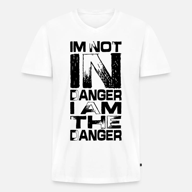 Minimalistischer Horizont - Männer Premium Bio T-Shirt mit V-Ausschnitt - Weiß