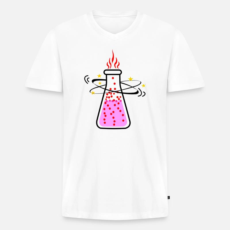 Gift oder Zaubertrank - Männer Premium Bio T-Shirt mit V-Ausschnitt - Weiß