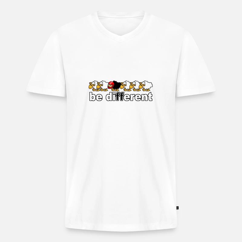 Sei anders Motorrad - Männer Premium Bio T-Shirt mit V-Ausschnitt - Weiß