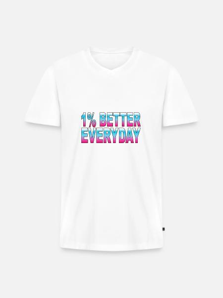 1% better every day - Men's Premium Organic T-shirt with V-neck - 
