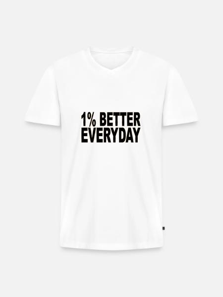 1% better every day - Men's Premium Organic T-shirt with V-neck - 