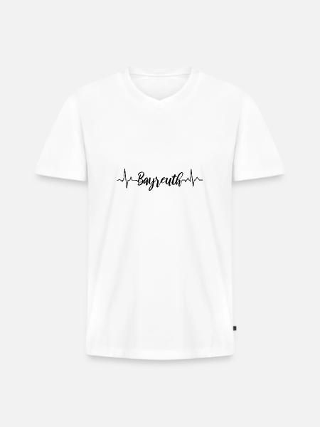 EKG Bayreuth - Männer Premium Bio T-Shirt mit V-Ausschnitt - Weiß